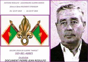 ANTONIO RODULFO- LA LEGION- DOCUMENTS ET LIVRET MILITAIRE